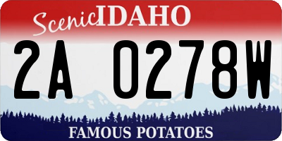 ID license plate 2A0278W