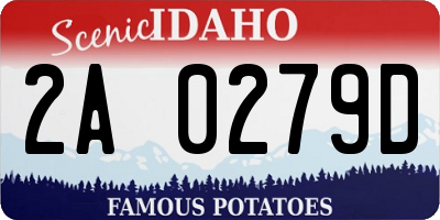 ID license plate 2A0279D