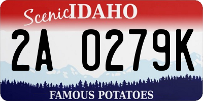 ID license plate 2A0279K
