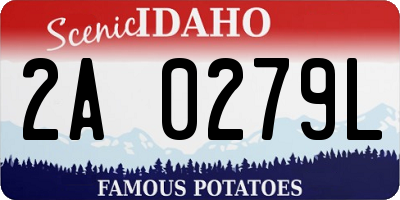 ID license plate 2A0279L