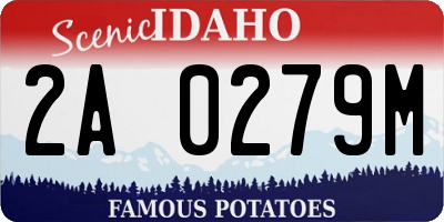 ID license plate 2A0279M