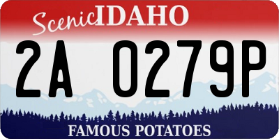 ID license plate 2A0279P