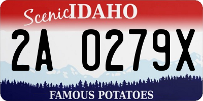 ID license plate 2A0279X