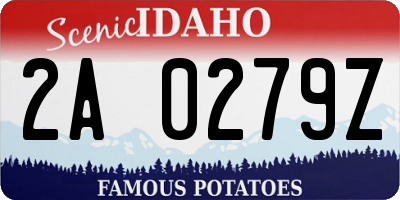 ID license plate 2A0279Z
