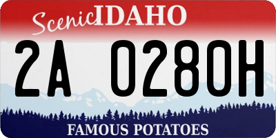 ID license plate 2A0280H