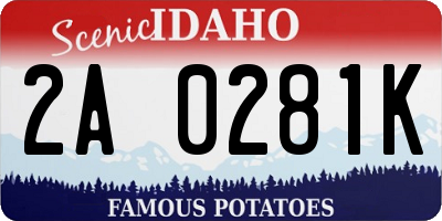 ID license plate 2A0281K