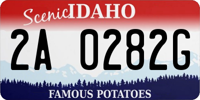 ID license plate 2A0282G