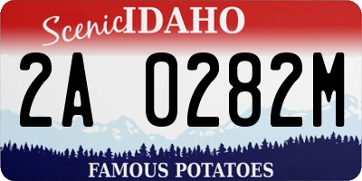 ID license plate 2A0282M