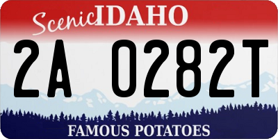 ID license plate 2A0282T