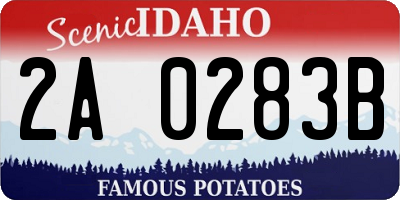 ID license plate 2A0283B
