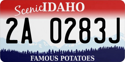 ID license plate 2A0283J