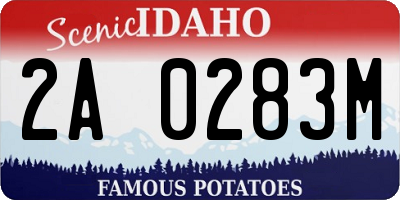ID license plate 2A0283M