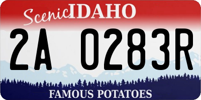 ID license plate 2A0283R