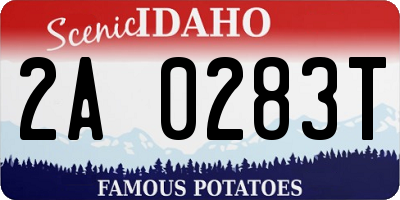 ID license plate 2A0283T