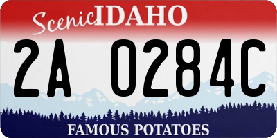 ID license plate 2A0284C