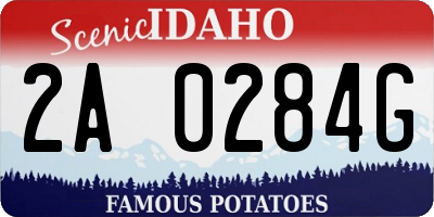 ID license plate 2A0284G