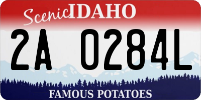 ID license plate 2A0284L