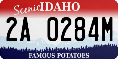 ID license plate 2A0284M