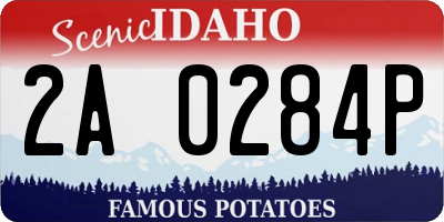 ID license plate 2A0284P
