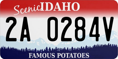 ID license plate 2A0284V