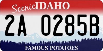 ID license plate 2A0285B