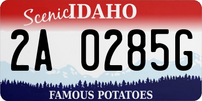 ID license plate 2A0285G