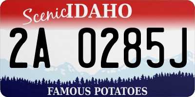 ID license plate 2A0285J