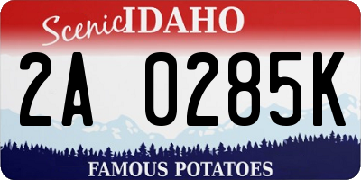ID license plate 2A0285K