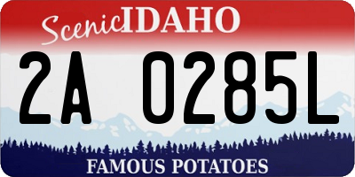 ID license plate 2A0285L
