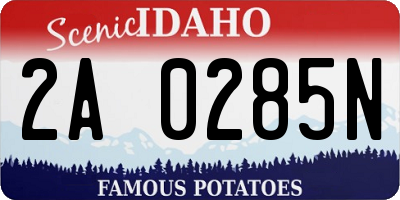ID license plate 2A0285N