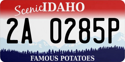 ID license plate 2A0285P