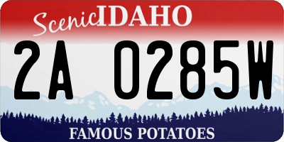 ID license plate 2A0285W
