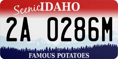 ID license plate 2A0286M