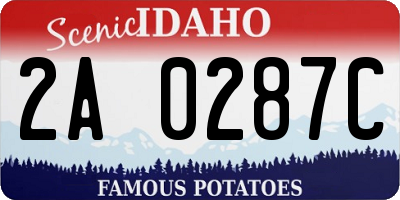 ID license plate 2A0287C