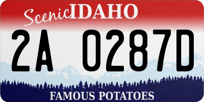 ID license plate 2A0287D