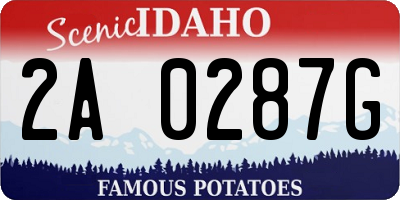 ID license plate 2A0287G
