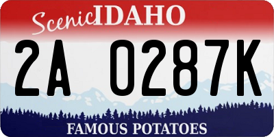 ID license plate 2A0287K