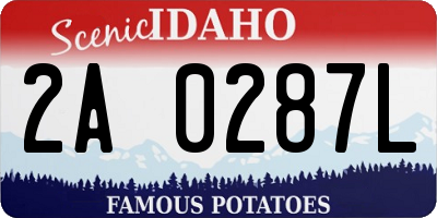 ID license plate 2A0287L