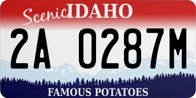 ID license plate 2A0287M