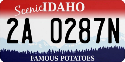 ID license plate 2A0287N