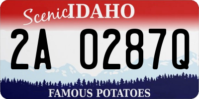 ID license plate 2A0287Q