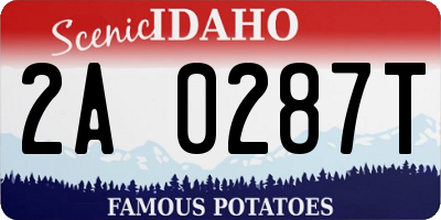 ID license plate 2A0287T