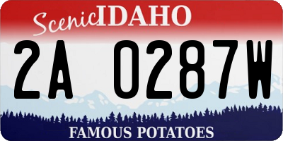 ID license plate 2A0287W