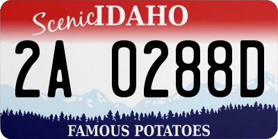 ID license plate 2A0288D