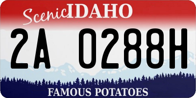 ID license plate 2A0288H