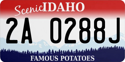 ID license plate 2A0288J