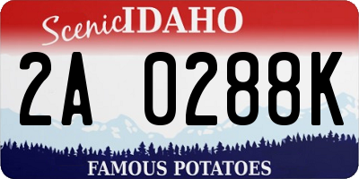 ID license plate 2A0288K