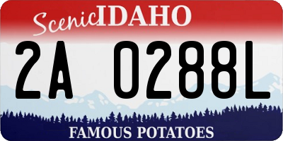 ID license plate 2A0288L