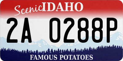 ID license plate 2A0288P