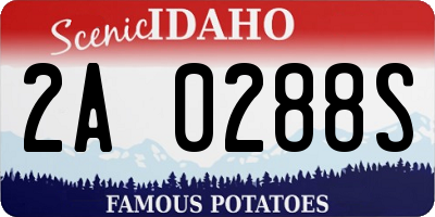 ID license plate 2A0288S
